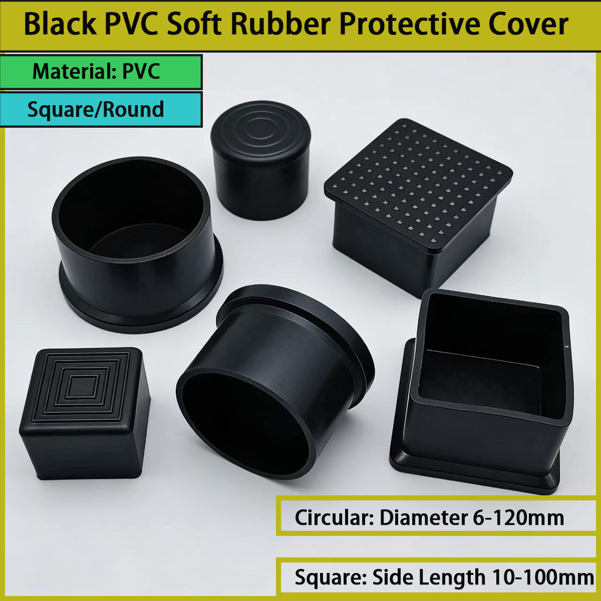 Square/circular black PVC soft - Used Furniture Hardware 评论和价格