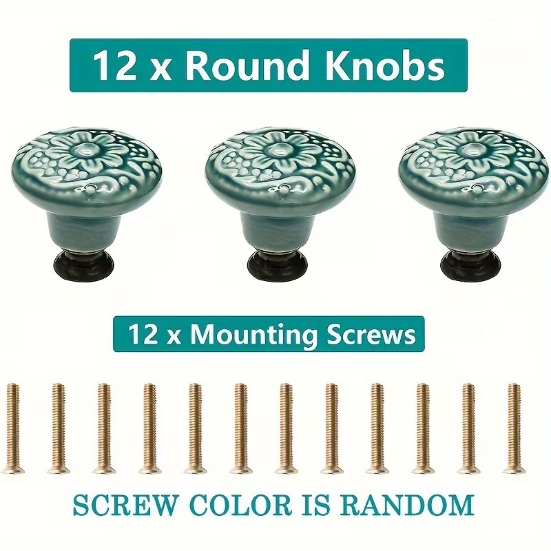 12pcs Ceramic Cabinet Knobs, F - Furniture Hardware Suppliers 评论和价格