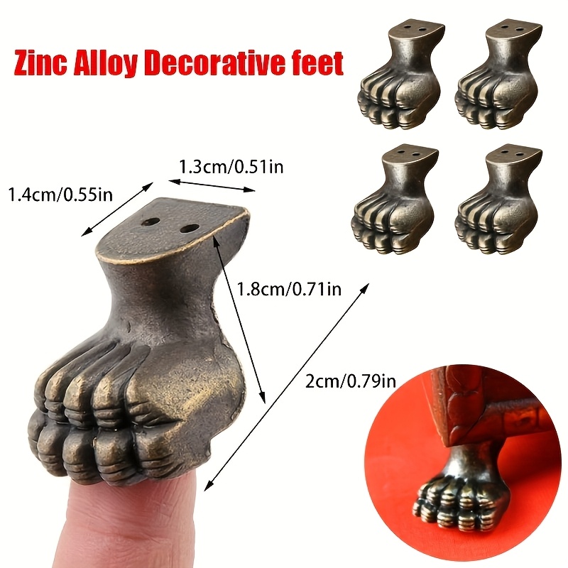 8pcs Antique Foot Brass Jewelr - Furniture Hardware Decorative 评论和价格