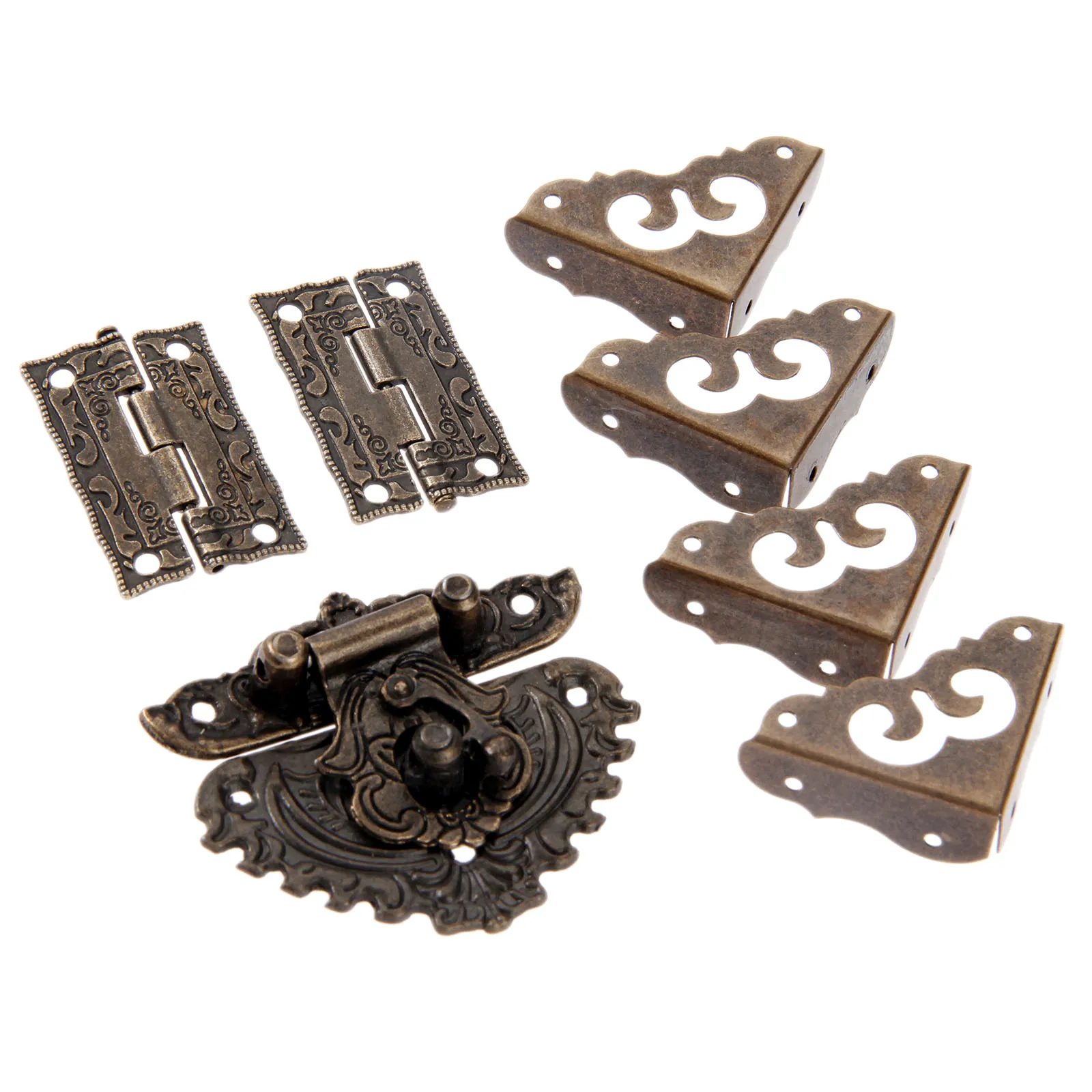 7pcs/set Antique Bronze Padloc - Furniture Hardware Decorative 评论和价格