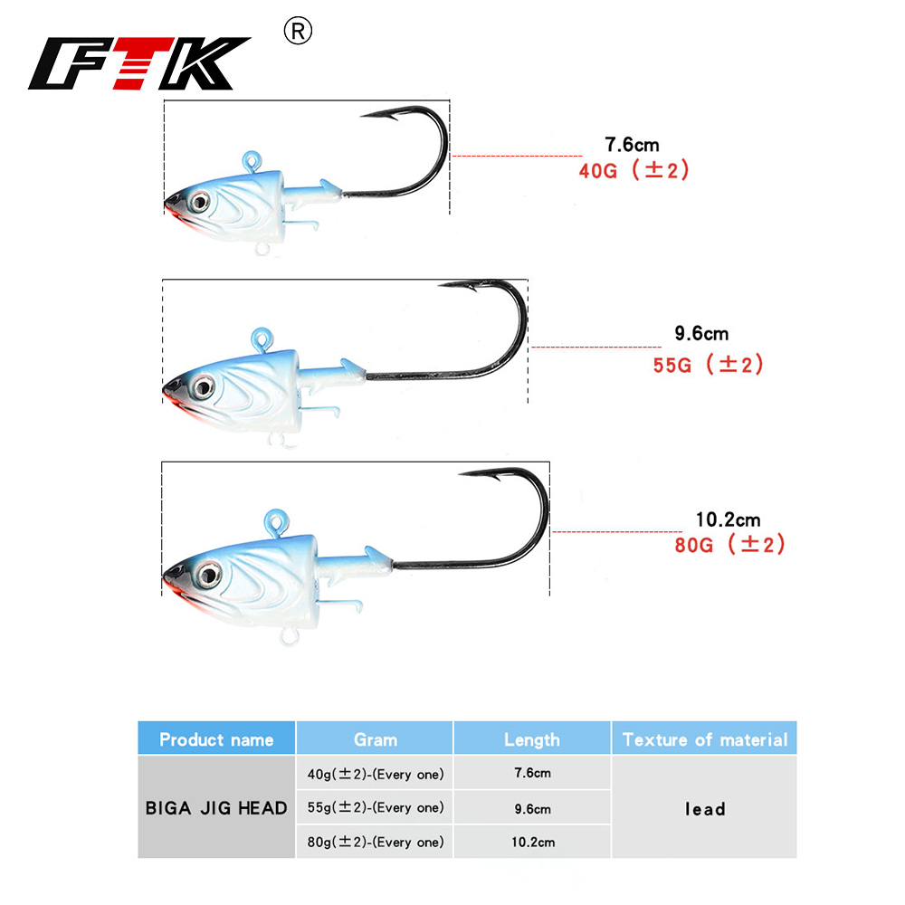FTK 2PCS Jig Head Fishing Hook - Furniture Hardware Jig 评论和价格